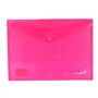 Envelope para documentos Ingraf A4 - Fecho de pressão - Polipropileno transparente - Rosa