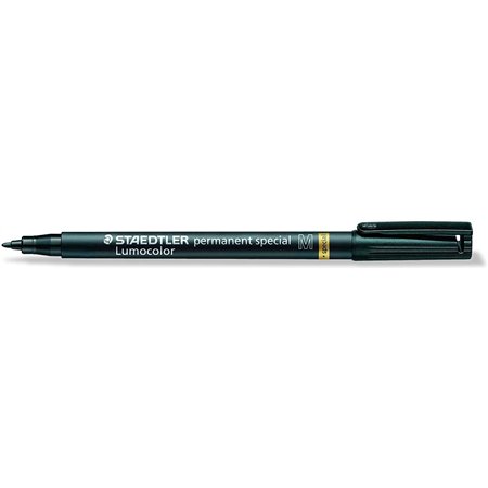 Marcador permanente Staedtler Lumocolor Special 319 - Ponta de aproximadamente 1 mm - Secagem rápida - Resistente à luz - Preto