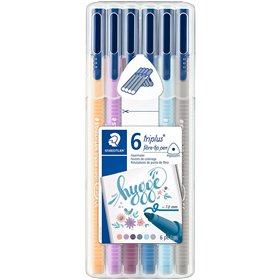 Staedtler Triplus Color 323 - Pacote com 6 Marcadores de Ponta Fina - Espessura da Linha de Aprox. 1mm - Tinta à Base de Água - 