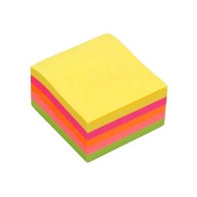 Bloco de notas adesivas Bismark com 450 unidades, 76x76mm - Cores neon sortidas