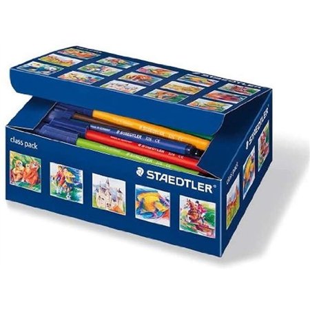 Staedtler Noris 326 - Pacote com 100 Marcadores de Ponta Fina - Espessura da Linha de Aprox. 1mm - Tinta à Base de Água - Cores 