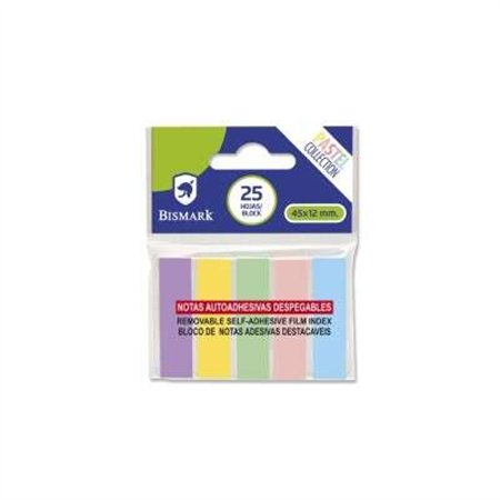 Pacote com 125 fichas adesivas Bismark, 45 mm x 12 mm - Cores pastel sortidas