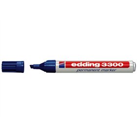 Marcador permanente Edding 3300 - Ponta chanfrada - Espessura da linha entre 1 e 5 mm - Tinta praticamente inodora - Secagem ráp