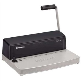 Encadernadora manual em espiral metálica Fellowes Metal 25 A4 - Perfura até 10 folhas - Encaderna até 450 folhas