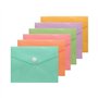 Envelope para documentos Bismark A6 - Fecho de pressão - Fabricado em polipropileno - Cores pastel sortidas