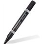 Marcador permanente Staedtler Lumocolor 348 com ponta dupla F 0,6 mm e M chanfrada 1,5-4 mm - Secagem rápida - Preto