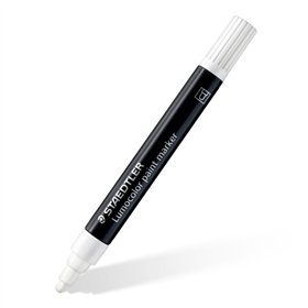 Marcador Acrílico Permanente Staedtler Lumocolor 349 - Espessura da Linha Aprox. 2,4 mm - Tinta à Base de Água - Branco