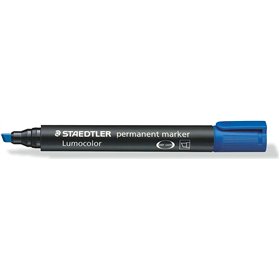 Marcador permanente Staedtler Lumocolor 350 - Ponta chanfrada aprox. 2-5 mm - Tinta à base de álcool - Secagem rápida - Azul