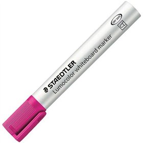 Marcador para quadro branco Staedtler Lumocolor 351 - Ponta redonda - Espessura da linha de 2 mm - Tampa com clipe - Rosa