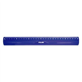 Régua Milano Flexível e Durável - Comprimento 30cm - Azul Translúcido