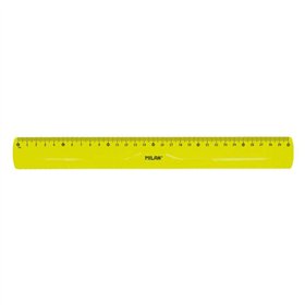 Régua Milano Flexível e Durável - Comprimento 30cm - Amarelo Translúcido