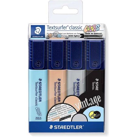 Staedtler Textsurfer Classic 364 - Pacote com 4 Marcadores Fluorescentes - Secagem Rápida - Espessura da Linha de 1 a 5 mm (Apro