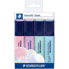Staedtler Textsurfer Classic 364 - Pacote com 4 Marcadores Fluorescentes - Secagem Rápida - Espessura da Linha de 1 a 5 mm (Apro