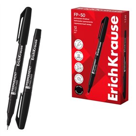 Marcador permanente Erichkrause FP-50 - Ponta fina de 0,6 mm - Resistente à luz e à água - Preto