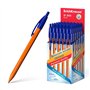 Caneta esferográfica retrátil Erichkrause R-301 Orange Matic, ponta de 0,7 mm, corpo hexagonal opaco, tinta de secagem rápida, a