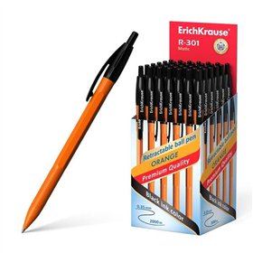 Caneta Esferográfica Automática Erichkrause R-301 Orange Matic 07 - Corpo Hexagonal Opaco - Empunhadura - Ponta de 0,7 mm - Tint