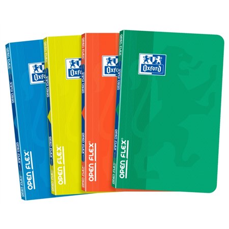 Caderno Oxford School Classic Openflex Grampeado A6, 48 Folhas, Quadriculado 5x5 - Capa Plástica Translúcida - Ideal para Estuda