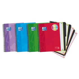 Caderno Oxford School Classic Europeanbook 4 com Espiral Dupla, Tamanho A4+, Quadriculado 5x5 - 120 Folhas Microperfuradas com 4
