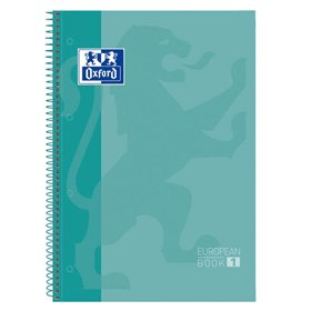 Caderno espiral Oxford Europeanbook 1, formato A4+, quadriculado 5x5mm - 80 folhas - faixa colorida - capa extra dura com acabam