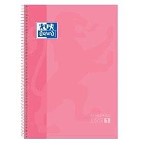 Caderno espiral Oxford Europeanbook 1, formato A4+, quadriculado 5x5mm - 80 folhas - faixa colorida - capa extra dura com acabam
