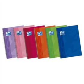 Caderno Espiral Oxford School Classic Write&Erase Fº - Capa Extra Dura - Papel Pautado de 3,5 mm com Margem - 80 Folhas - Cores 