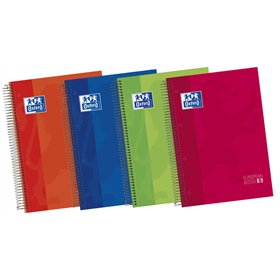 Caderno espiral Oxford Europeanbook 5, formato A4+, horizontal, 1 linha - 120 folhas - Capa extra dura com acabamento brilhante 