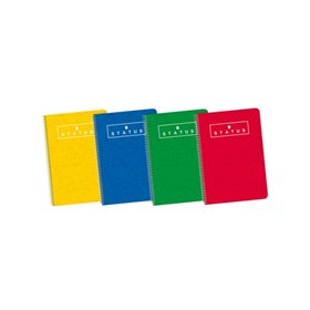 Caderno espiral de capa dura Enri Status 4º, 10x10 cm, com margem, 80 folhas sortidas - Caderno resistente de capa dura - Quadri