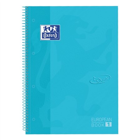 Caderno Oxford School Touch Europeanbook 1 A4+ 80 Folhas Quadriculadas 5x5mm - Capa Extra Dura - Azul