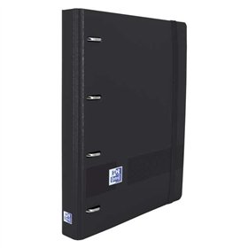 Pasta Oxford Europeanbinder Live & Go com 4 argolas, formato A4+, com folhas quadriculadas de 5x5mm e 4 furos - Capa de plástico