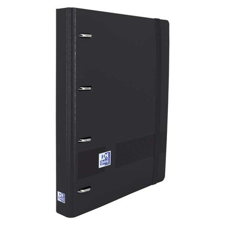 Pasta Oxford Europeanbinder Live & Go com 4 argolas, formato A4+, com folhas quadriculadas de 5x5mm e 4 furos - Capa de plástico