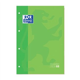 Papel para recarga Oxford School Classic Glued A4, 80 folhas, quadriculado 5x5 - Capa com borda colorida - Capa verde