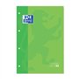 Papel para recarga Oxford School Classic Glued A4, 80 folhas, quadriculado 5x5 - Capa com borda colorida - Capa verde