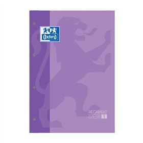 Caderno Oxford School Classic A4 com 80 folhas quadriculadas 5x5 - Capa com borda colorida - Capa lilás