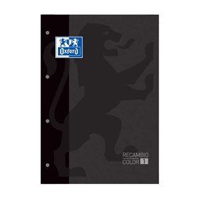 Caderno Oxford School Classic com cola, A4, 80 folhas quadriculadas 5x5 - Capa preta