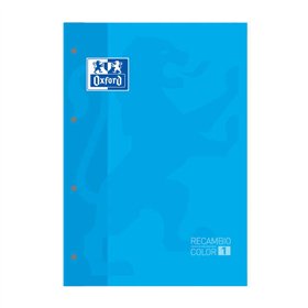 Caderno Oxford School Classic A4 com 80 folhas quadriculadas 5x5 - Capa com borda colorida - Capa turquesa