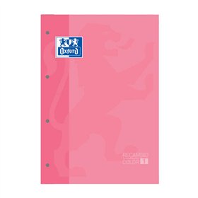 Caderno Oxford School Classic Refil - Tamanho A4 - Capa Mole - Colado - Quadriculado 5x5 - 80 Folhas - Rosa Chiclete