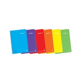 Caderno espiral Enri Plus, tamanho 1/4, quadriculado 4x4mm - 80 folhas, papel 90gsm com margem - capa plástica - cores sortidas