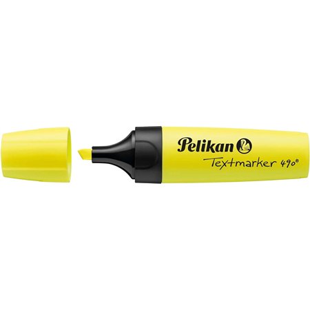 Marcador de texto Pelikan Textmarker 490 - À base de água - 3 espessuras de traço - Amarelo fluorescente