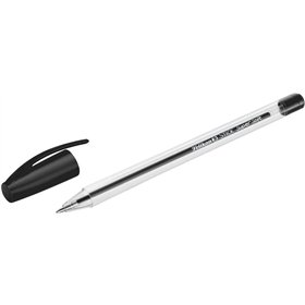 Caneta esferográfica Pelikan Stick Super Soft, traço de 1 mm, tinta super fluida, empunhadura triangular, preta.