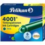 Caixa com 6 cartuchos Pelikan 4001 TP/6 - Refil para caneta tinteiro - Verde escuro