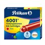 Caixa com 6 cartuchos Pelikan 4001 TP/6 - Compatíveis com canetas-tinteiro Pelikan 4001 - Vermelho