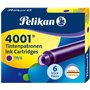 Caixa com 6 cartuchos Pelikan 4001 TP/6 - Compatíveis com canetas-tinteiro Pelikan - Cor violeta