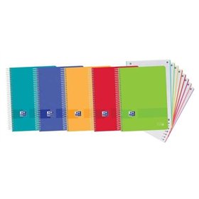 Oxford Europeanbook 8 Live & Go - Pacote com 5 Cadernos Espirais Formato A4+ Quadriculado 5x5mm - 160 Folhas Microperfuradas com