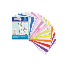 Divisórias Oxford Strongline A4 - 10 Posições - Cores Sortidas - 4 Furos - Plástico Opaco - 500 Microns