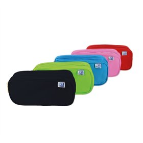 Estojo Triplo Infantil Oxford Kangoo - 3 Zíperes - Poliéster Resistente - Tamanho Compacto 22,5x11x7cm - Cores Sortidas