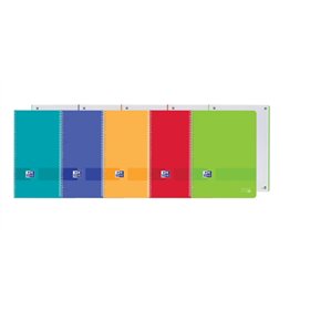 Caderno Oxford Live&Go Europeanbook 1 com capa plástica, tamanho A4+ (5x5 polegadas), 80 folhas, cores sortidas.