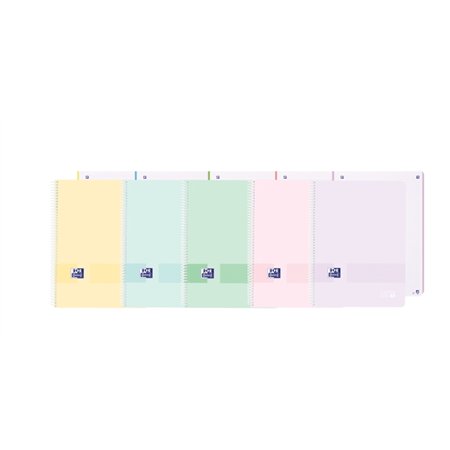Caderno Oxford Live&Go Europeanbook 1 com capa plástica, tamanho A4+ 5x5 - 80 folhas - Cores sortidas