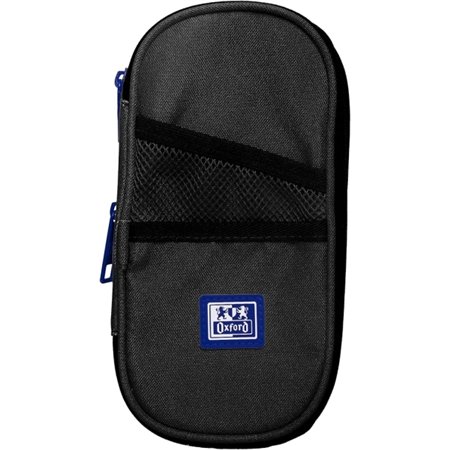 Estojo expansível Oxford B-Max - 1 compartimento grande - 2 bolsos externos - Feito de material reciclado - Preto
