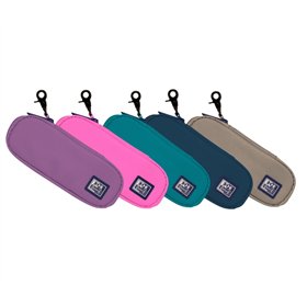 Estojo semirrígido Oxford com gancho em B - 1 compartimento - Gancho para pendurar - Bolso interno em tela - Feito de material r