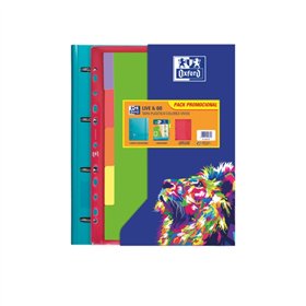 Pasta Oxford Live & Go Europeanbinder A4+ com Refil Quadriculado 5x5 + Divisórias + Envelope com Vários Furos - Ideal para Organ